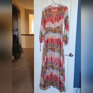 Luxxel romper maxi dress.. Stunning!!  Multi-color and vivid. Size S